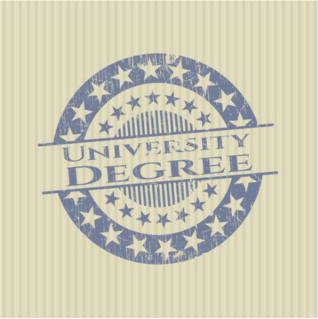 University Degree grunge seal