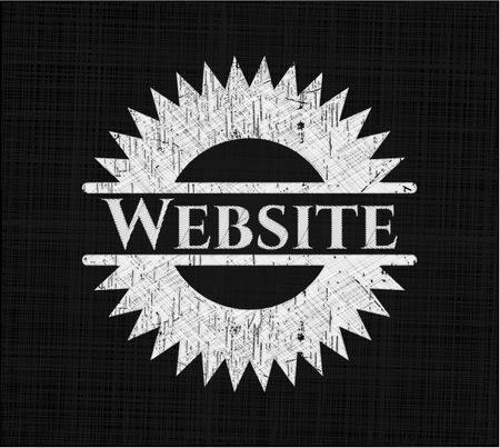 Website chalkboard emblem written on a blackboard