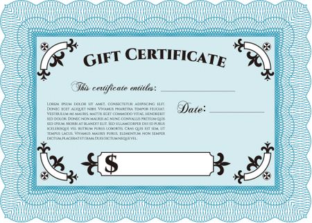 Gift certificate template. Lovely design. Detailed.Easy to print.