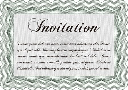 Retro invitation. Border, frame.Excellent complex design. With guilloche pattern and background. 