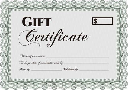 Gift certificate template. With quality background. Vector illustration.Beauty design. 