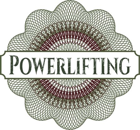 Powerlifting gold emblem or badge