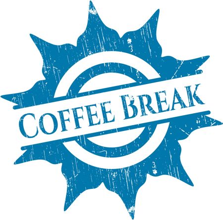 Coffee Break rubber stamp with grunge texture
