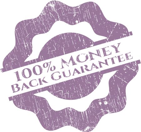 100% Money Back Guarantee rubber grunge stamp