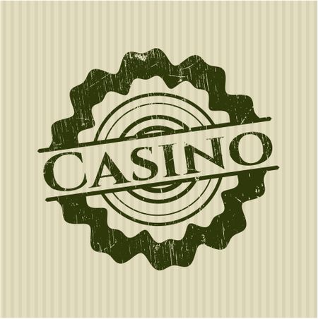 Casino rubber stamp with grunge texture