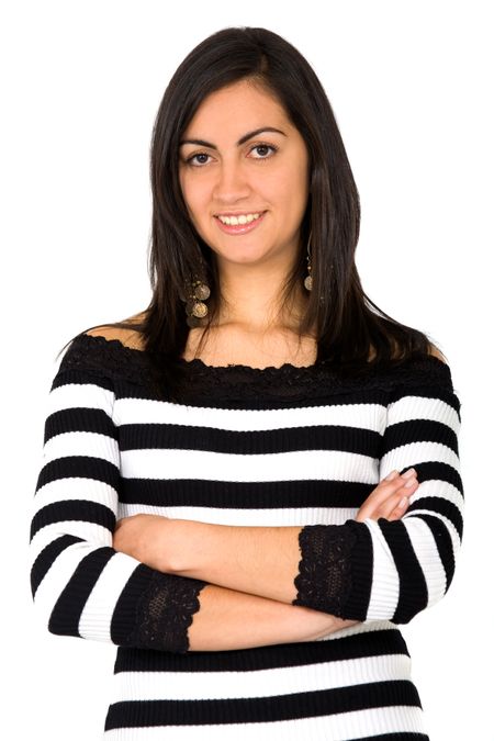 confident business woman isolated over a white background