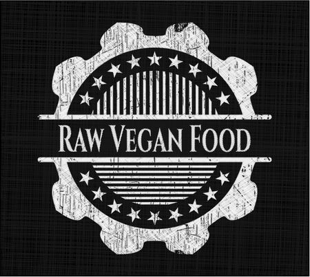 Raw Vegan Food written with chalkboard texture