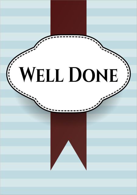 Well Done poster or card