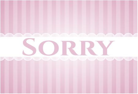 Sorry vintage style card or poster