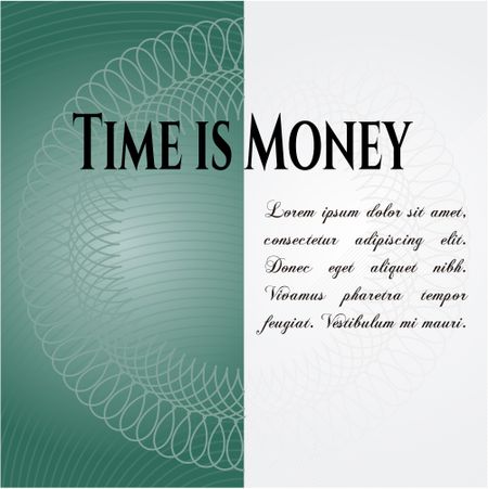 Time is Money retro style card or poster