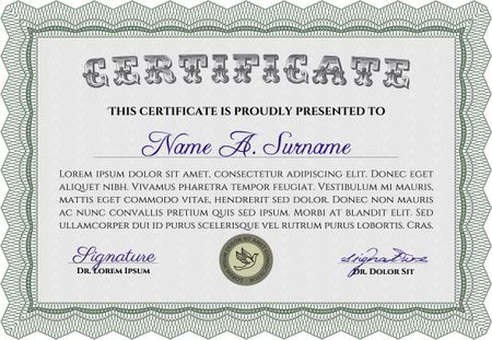 Certificate or diploma template. With quality background. Diploma of completion.Modern design. 