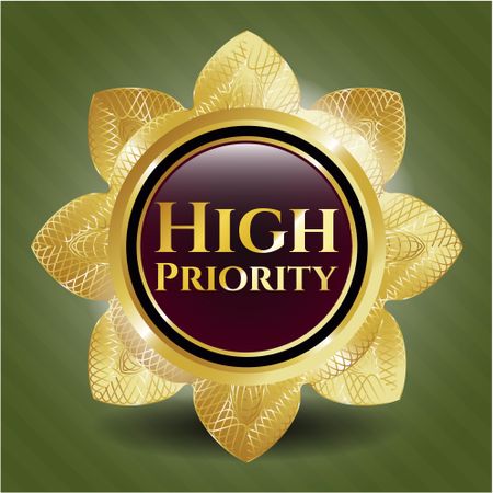 High Priority gold emblem or badge