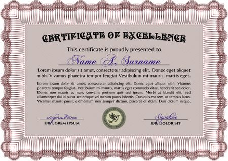 Certificate. With quality background. Frame certificate template Vector.Superior design. 