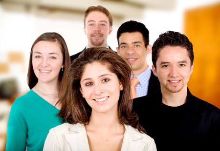 business team work - portrait of a group of young businessmen and businesswomen in their office
