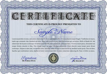 Diploma template. With complex linear background. Customizable, Easy to edit and change colors.Cordial design. 