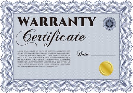 Sample Warranty. With background. Very Detailed. With sample text. 
