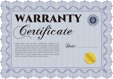 Sample Warranty. With background. Very Detailed. With sample text.