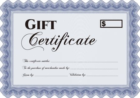 Gift certificate. With complex background. Customizable, Easy to edit and change colors.Excellent design. 