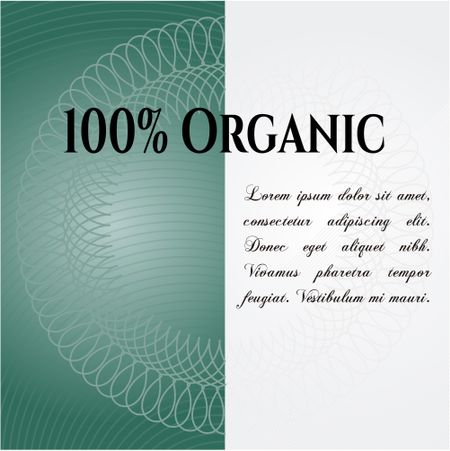 100% Organic banner or card