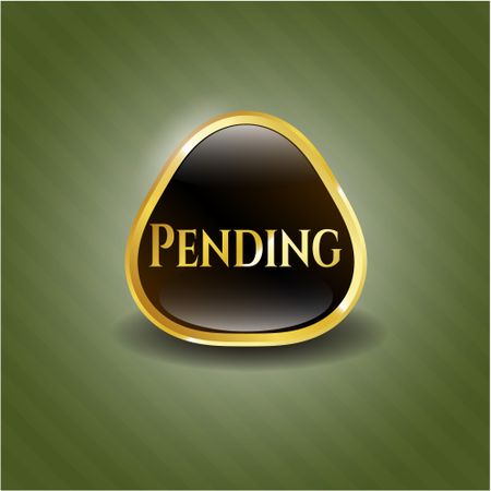 Pending gold shiny badge