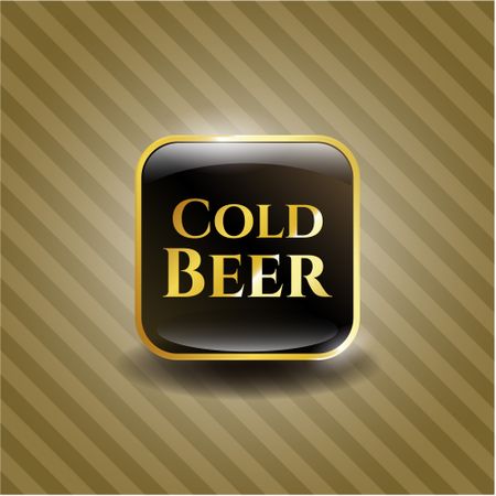 Cold Beer golden emblem or badge