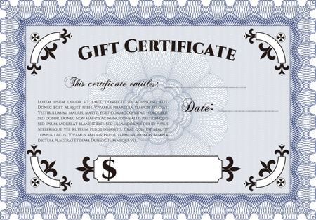 Vector Gift Certificate. With complex background. Detailed.Beauty design.