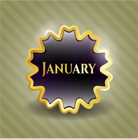 January gold shiny badge
