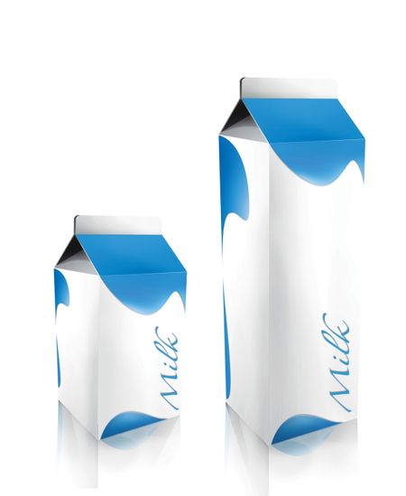 Couple of milk cartons isolated over a white background