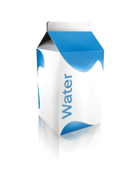 Carton of water isolated over a white background
