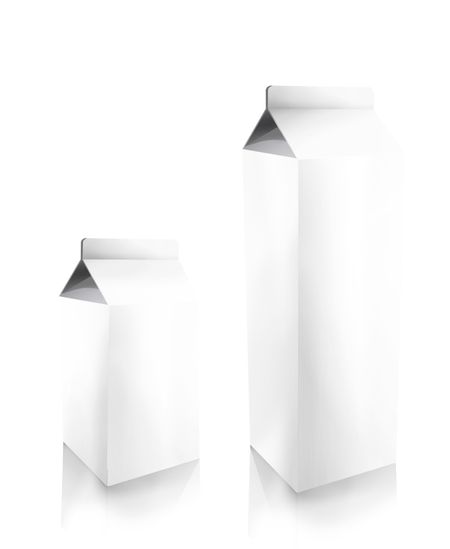 Couple of blank cartons isolated over white