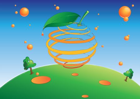 Cool illustration to be used in an ad of an orange related product
