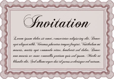 Retro vintage invitation. Vector illustration.Elegant design. With background. 