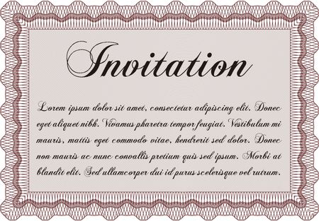 Retro vintage invitation. Vector illustration.Elegant design. With background.