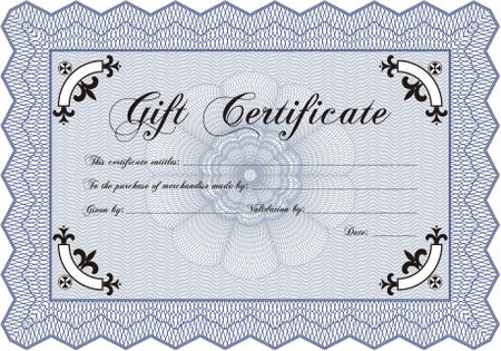 Formal Gift Certificate. Excellent design. Border, frame.Easy to print. 