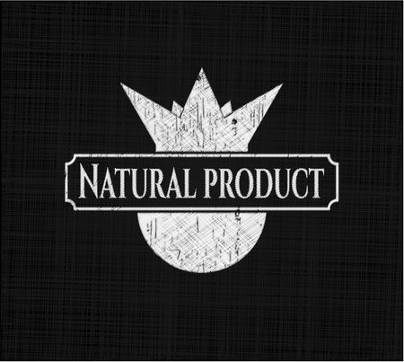 Natural Product written on a blackboard