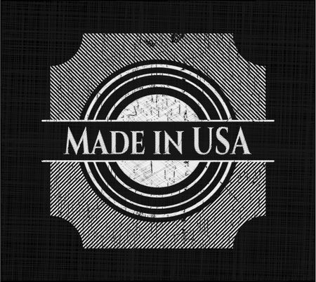 Made in USA chalkboard emblem written on a blackboard