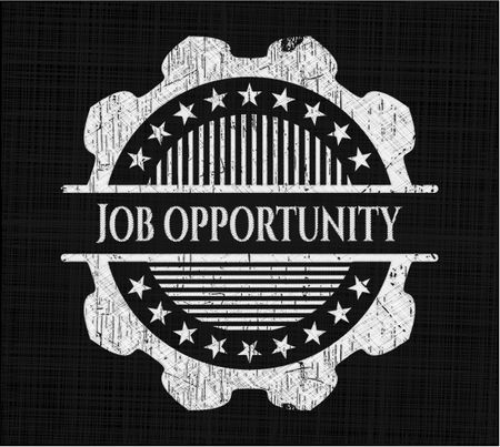 Job Opportunity chalkboard emblem on black board