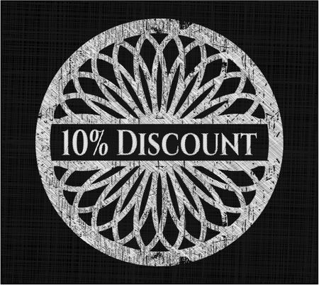 10% Discount with chalkboard texture