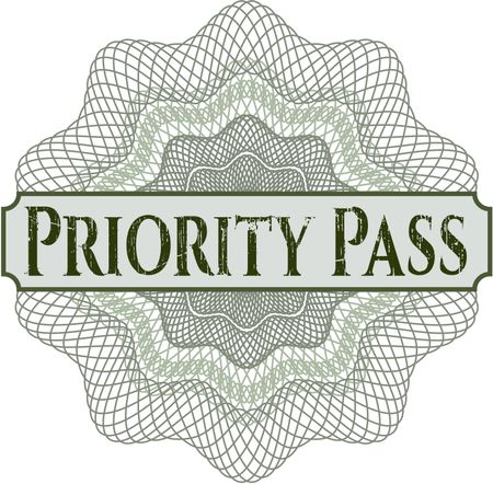 Priority Pass golden emblem or badge
