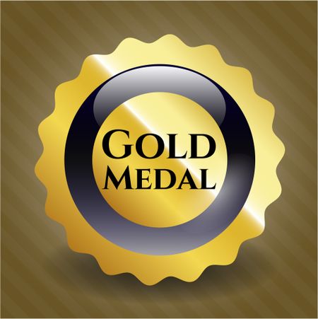 Gold Medal golden emblem or badge