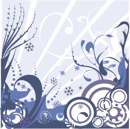 Abstract illustration of a winter background in purples