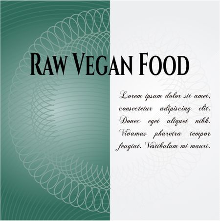Raw Vegan Food card or poster