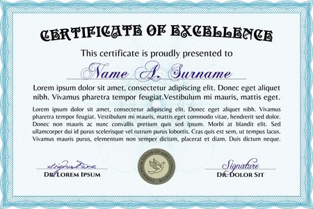 Sample certificate or diploma. Superior design. Customizable, Easy to edit and change colors.Complex background. 