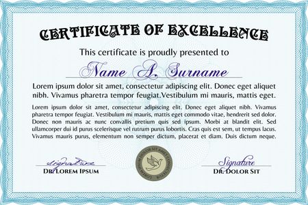 Sample certificate or diploma. Superior design. Customizable, Easy to edit and change colors.Complex background.