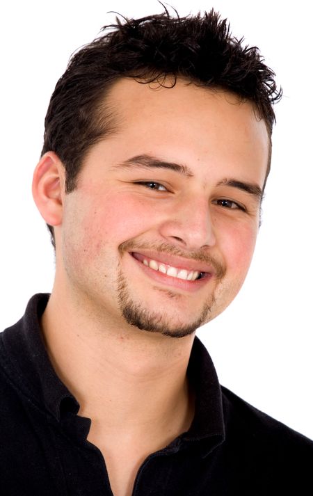 casual smiling man portrait isolated over a white background