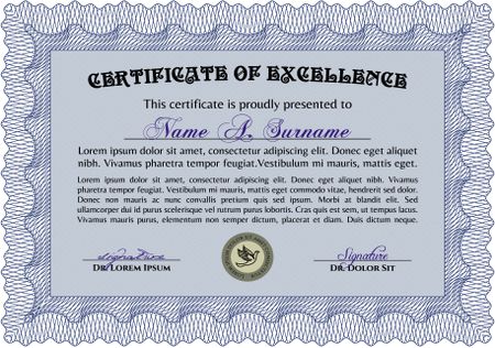 Certificate of achievement template. Frame certificate template Vector.Printer friendly. Complex design. 