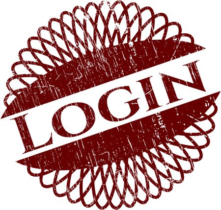 Login rubber stamp with grunge texture
