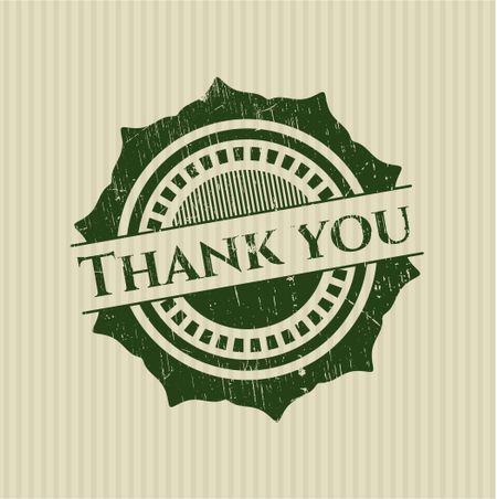 Thank you rubber grunge stamp