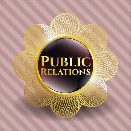Public Relations gold shiny emblem