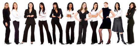 group of beautiful business women isolated over white